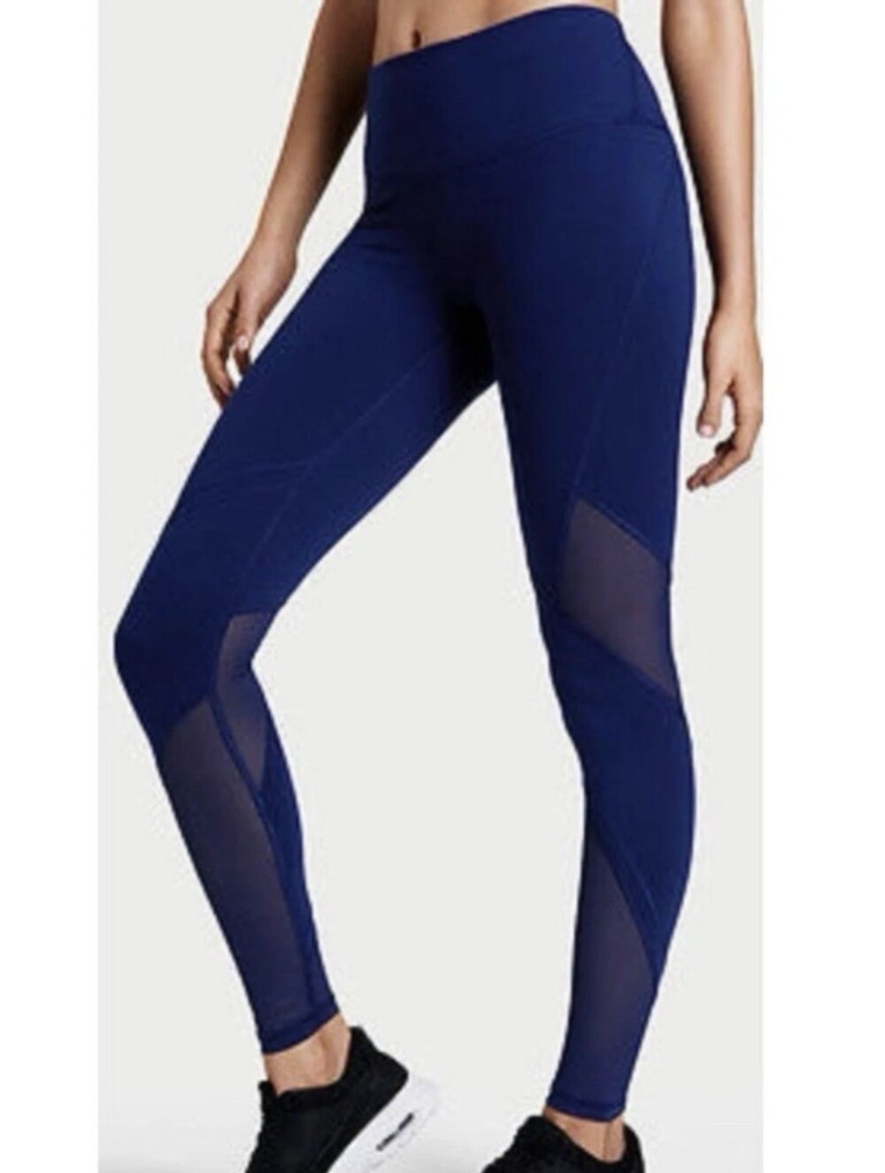 Victoria Sport Knockout Tight Leggings Mesh Stretch  Navy Size Medium High Rise